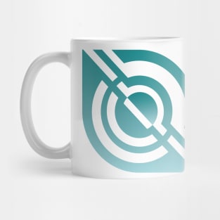 Blue geometric spaceship abstract galaxy Mug